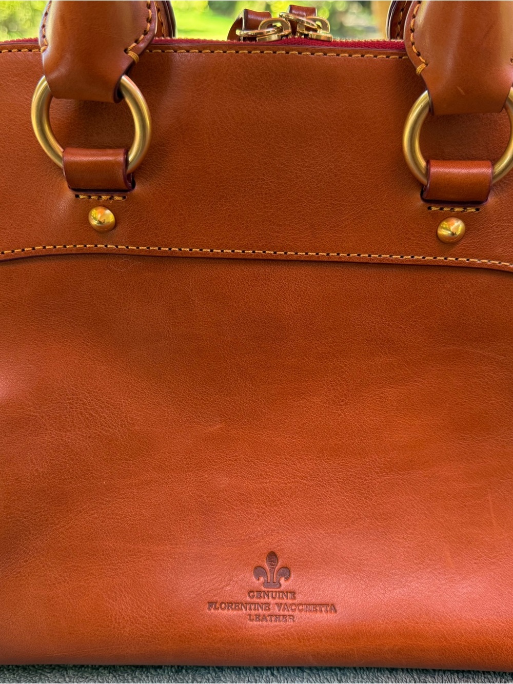 Dooney & Bourke Brown Leather Satchel with Gold Hardware - Picture 8 of 12